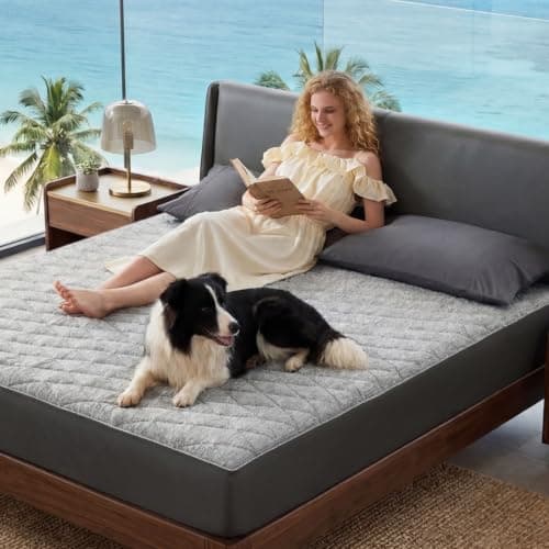 Cozy Bliss Leakproof Cooling Mattress Protector Twin XL, Q-Max 0.45 Soft Noiseless Breathable Mattress Topper Cover, with Deep Pocket Fits 8–18 Inches for Summer Bed Hot Sleepers, Grey - Image 1
