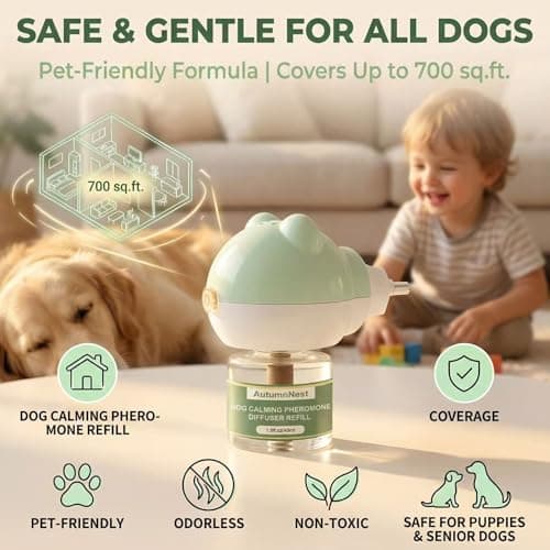 Dog Calming Diffuser Plug-in with Gentle Night Glow, 3 Refills Kit for Behavioral Support, Stress Soothing Aid for Pets During Travel, Thunder, Vet Visits, Fireworks, Safe Formula, 90 Days Supply - Thumbnail 3