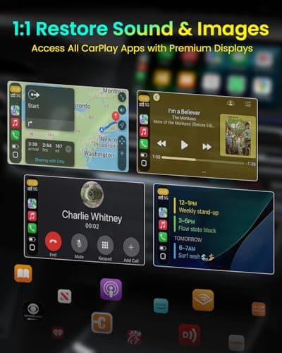 2-in-1 Wireless CarPlay & Android Auto Adapter 2026 Aluminum Wireless Car Play Dongle for Factory Wired Cars, 5.8GHz 5G WiFi No Lag, Plug and Play Auto Connect for iPhone iOS & Android (Black) - Thumbnail 4