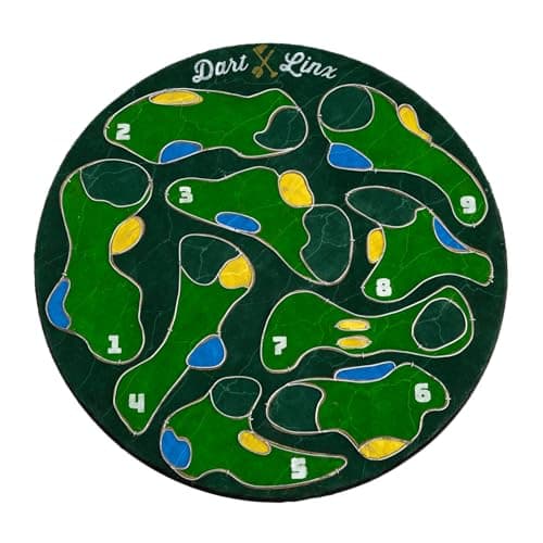 Dart Linx Ultimate Dart Board & Golf Game for Home - Perfect Family & Kids Activities, Game Room Decor, Gifts for Boys, Golf Darts Compressed Sisal Board - Thumbnail 2