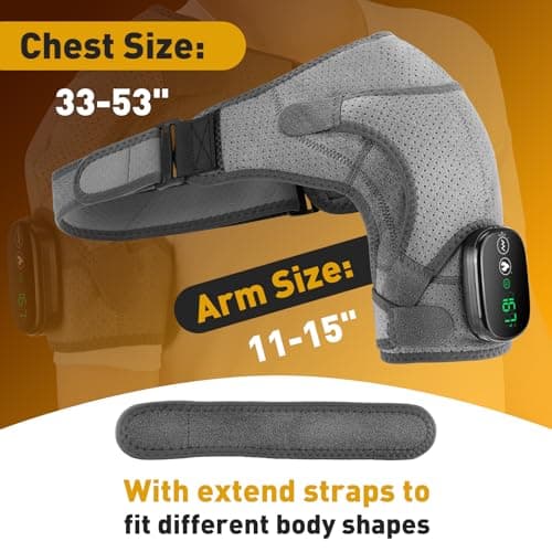 Shoulder Heating Pad, FSA Eligible Items List, Shoulder Massager for Pain Relief Deep Tissue, Heated Shoulder Brace Wrap for Men Women, Rotator Cuff Heating Pad for Pain Relief - Thumbnail 6