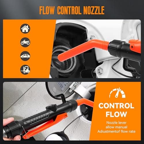 Portable Battery Powered Fuel Transfer Pump, Adjustable Flow Nozzle, Battery Siphon Pump for Gasoline, Diesel, Kerosene, Non-Potable Water – Ideal for Vehicles, Lawn Mowers, and Emergency Use - Thumbnail 5