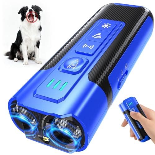 Dog Bark Deterrent Devices-Ultrasonic Anti Barking Device for Dogs with 50ft Range, Rechargeable No Barking Device for Own or Neighbor's Dogs, Portable Safe for Dogs/Humans | Indoor/Outdoor Use-Blue
