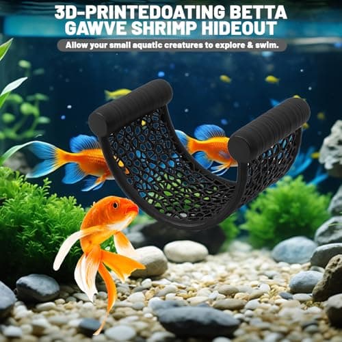 Ptazucv Aquarium Floating Betta Fish Skins, Suitable for Fighting Fish, Shrimp, and Small Fish Multi-Functional Hammock, Aquarium Hiding Feeding Decorative Accessories（ Black） - Thumbnail 4