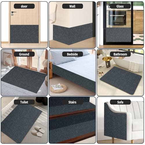 Cat Scratch Mat for Couch, Wall & Cat Tree - 78.7" Trimmable Self-Adhesive Cat Scratcher, Cat Scratch Furniture Protector, Felt Alternative to Sisal, DIY Cat Tower Replacement, 2 Pack (Dark Gray) - Thumbnail 5