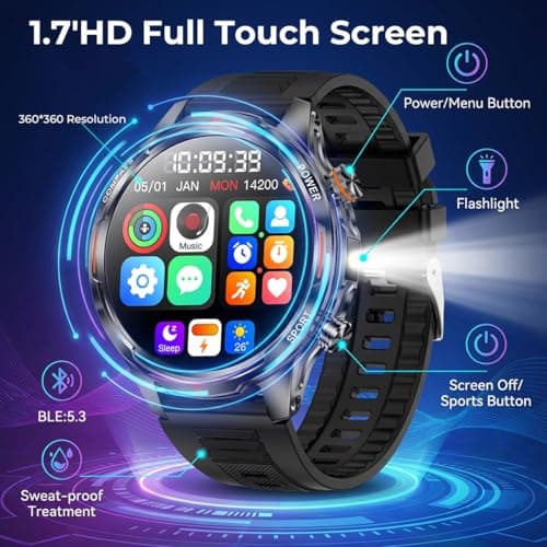 lipaux Smart Watch for Women, 1.7in AMOLED Ultra-Clear 110+ Sport Modes Smartwatch, Fitness Tracker with Heart Rate/Sleep/SpO2 Monitor, IP68 Waterproof, Answer/Make Call for Android and iPhones - Thumbnail 4
