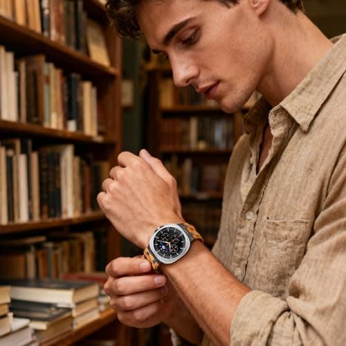 Leather Band for Samsung Galaxy Watch Ultra 47mm/8 7 6 5 4 FE 40mm 44mm - Thumbnail 6