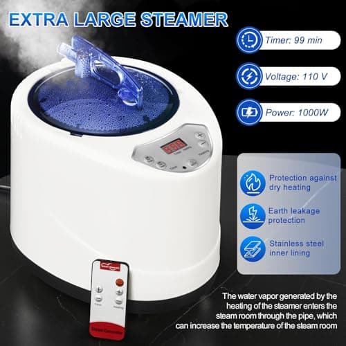 X-Vcak Upgraded Portable Sauna of Relaxation, Steam Sauna for Home with Steamer, Pairs Remote Control, Folding Chair, 9 Levels, 2.6’ x 2.6’ x 5.9’ - Thumbnail 5