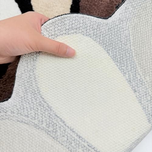 Shovagy Trippy Happy Face Rug Cool Rugs Tufted Quick Dry Bath Mats for Bathroom Non Slip Bath Mat Water Absorbent 2.6FT Brown Bathroom Rugs Halloween Gothic Ghost Skull Horror Decor Carpet - Thumbnail 5