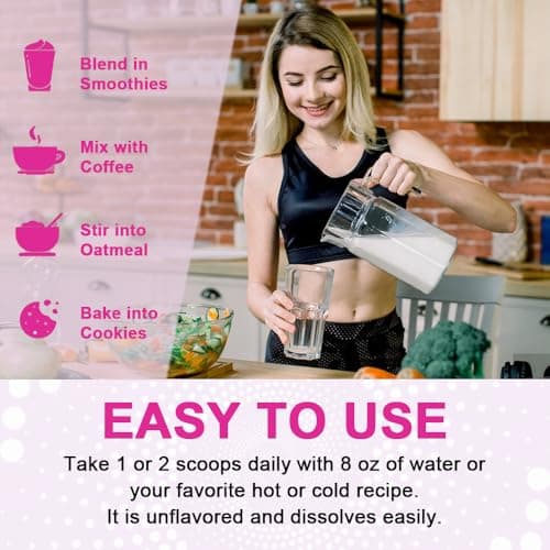 NutraNourish Multi Collagen Peptides Powder, 2LB | (Type I, II, III, V, X) with HyaluronicAcid, Biotin & Vitamin C,Supports Hair, Skin & Joint Health,Unflavored - Thumbnail 4