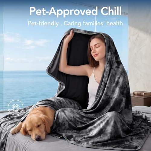 Topcee Cooling Blanket (90"x104"King Size) for Hot Sleepers,Absorbs Heat to Keep Body Cool for Night Sweats,100% Oeko-Tex Certified Cool Fiber,Breathable,Comfortable, Hypo-Allergenic, All-Season. - Thumbnail 3