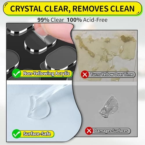 PHIXBEAR Extra Large Mounting Putty with Pull Tab, Removable Strong-Hold Clear Sticky Tack for Frames, Decor Signs & Display Pieces, No-Trace Double-Sided Adhesive Dots, 182 Pcs, 0.6" x 1.38" - Thumbnail 5