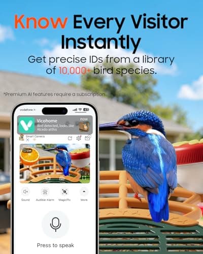 Bird Feeder with Camera, Smart Birdfeeder with Cam Solar Powered, 2K HD Video, AI Identification, Instant Arrival Alerts, IP66 Bird Bath & Feeder,Gift for BirdLover (with Stand, Dark Green) - Thumbnail 2