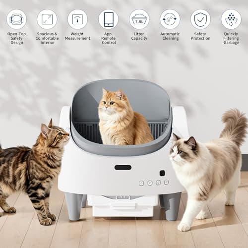 Automatic Cat Litter Box, Self-Cleaning Litter Box with Open-Top Design, 15-Layer Safety Protection System & Smart App Control, Electric Cat Litter Box with Adjustable Entry Height & Odor Control - Thumbnail 4