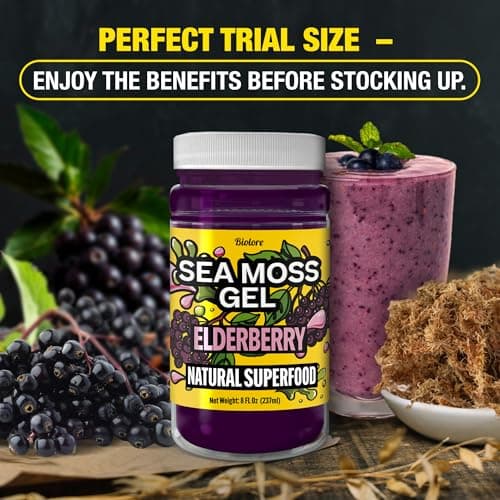 Biolore Elderberry Sea Moss Gel 8oz – Wildcrafted Seamoss, No Added Sugar, Vegan, Made in USA – Elderberry Sea Moss Jam & Superfood Spread - Thumbnail 4