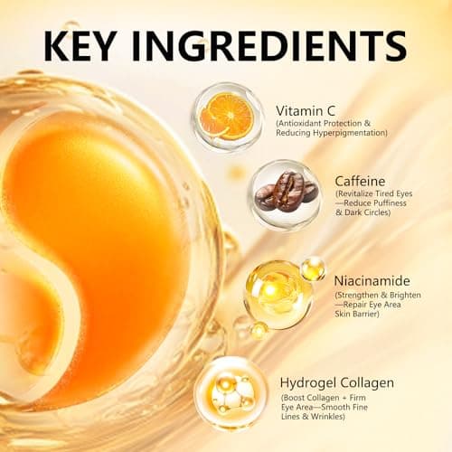 Aeryea Under Eye Patches with Vitamin C & Caffeine 30 Pairs for Dark Circles, Fine Lines and Puffiness, with Niacinamide Hydra-Gel Collagen, Skin Care for Men & Women - Thumbnail 3