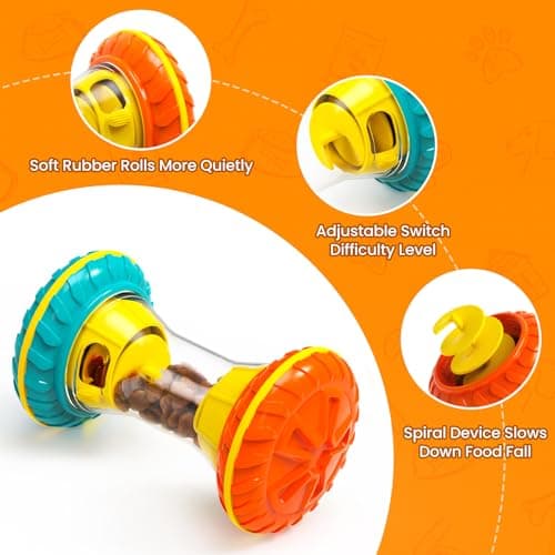 BoYoYo Interactive Dog Toys, Dog Puzzle Toys for Smart, Dog Enrichment Toy to Keep Them Busy, Treat Dispensing Toy Slow Puzzles Feeder, Yellow - Thumbnail 3