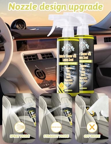 Kingvo Car Interior Cleaner, Interior Cleaner Carpet Dashboard Vinyl Sofa Leather Shiny Car Stuff Detailing Kit Cleaning Supplies,Lemon Scent - Thumbnail 5
