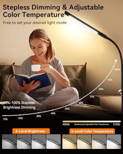 Pak Smart RGB Floor Lamp, LED Floor Lamp for Living Room, Modern Adjustable Gooseneck Standing Lamp with Music Sync, Scene Modes, Remote & Touch Control, Eye-Caring Reading Light for Bedroom Gaming - Thumbnail 4