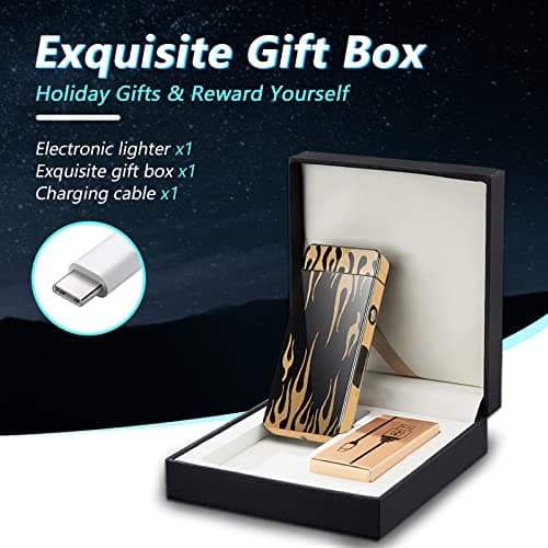 BABOBIU Electric Lighter Plasma Lighter Flameless Windproof Rechargeable USB Lighter with Type-C Fast Charging Gift for Men, Women (Flame) - Thumbnail 6