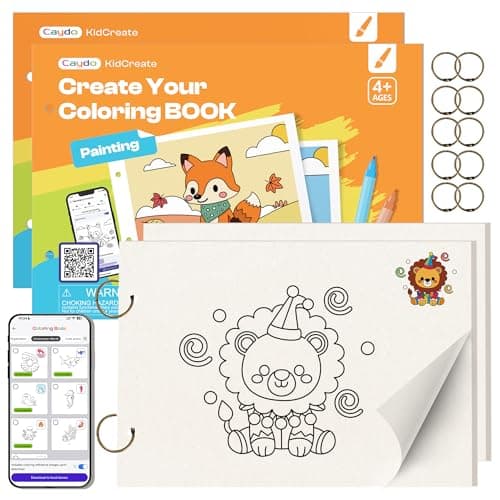 Caydo 80PCS 8x10 Inch Custom Coloring Pages for Kids with APP & Color Guide | Color Your Own Books | Acid-Free Blank Drawing Paper | 140 Patterns | Valentines Classroom Educational Activity