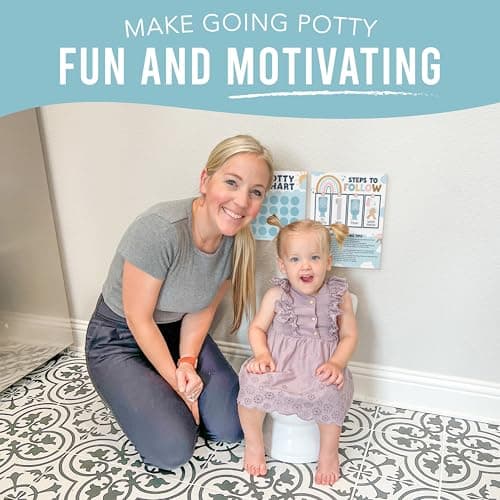 Hadley Designs Potty Training Chart for Toddlers Girls -10 Sticker Potty Chart for Toddlers Girls, 8.5x11" Potty Training Sticker Charts for Toilet Success, Boho Toddler Reward Chart for Kids - Thumbnail 6