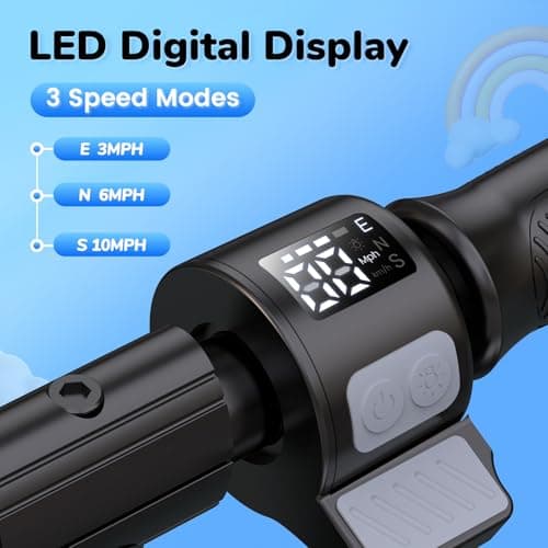iScooter IK3/IK3Pro Electric Scooter for Kids Aged 6-12,10MPH Top Speed, 3 Heights (IK3Pro), Magnetic Charging,Colorful Lights,LED Display,150W (IK3Pro-3/6/10MPH & 3 Heights, Blue) - Thumbnail 5