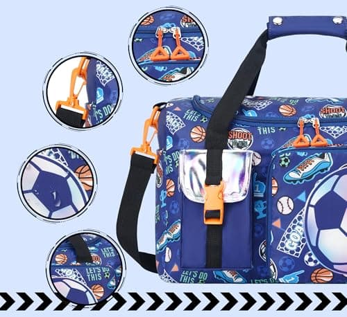 WOOMADA Travel Duffle, Weekend Bag with Wet Pocket & Trolley Sleeve, Gym Dance Bag With Shoe Compartment(Football) - Thumbnail 6