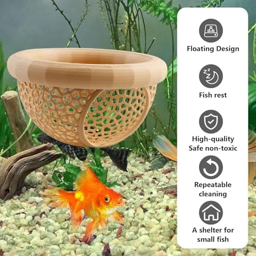 Ptazucv Floating Betta Fish Hammock – Minimalist Rest Platform & Floating Bed – Betta Tank Accessories for Small Aquariums, Nano Tanks，Shrimp and Small Fish(Off White) - Thumbnail 4