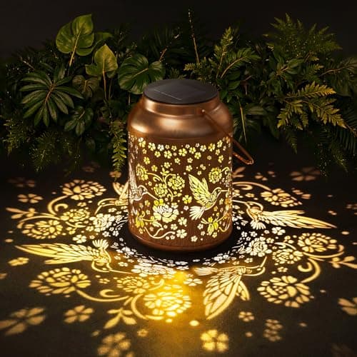 Valentine's Day Gifts Hummingbird Solar Lanterns Outdoor Waterproof - Birthday Gifts for Women, Grandma - Hanging Solar Lights Decoration for Garden, Patio, Yard Decor Solar Lantern for Outside - Image 1