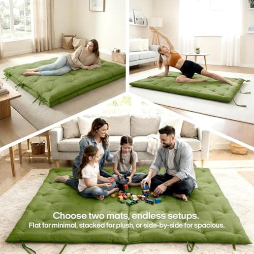 Syrinx Japanese Floor Futon Mattress Full Size 75"x54", Thicken Foldable Lazy Floor Bed for Adults, Roll Up Lounger Tatami Sleeping Mat, Water Resistant Futon Tatami Mattresses for Home, Travel. - Thumbnail 5