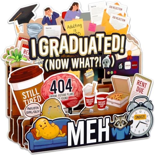 FaCraft Funny Graduation Cards - Relatable Meme I Graduated Now What Adulting is Hard Gifted Kid Burnout I'm Just a Girl/Guy 404 Error Future Not Found - 5-Layer Pop Up for Bestie Class of 2026 - Image 1