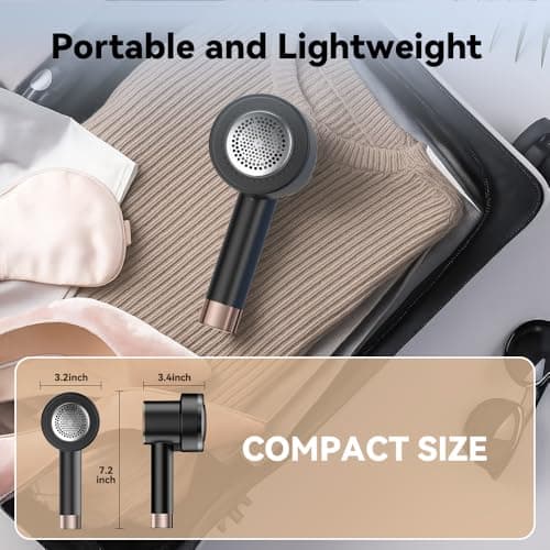 Smyeviva Rechargeable Fabric Shaver for Clothes: 6-Leaf Blades & 3 Speeds to Remove Pilling, Fuzz & Lint Balls - with LED Display, Portable Electric Lint Remover for Sweater, Couch, Blanket, Furniture - Thumbnail 6