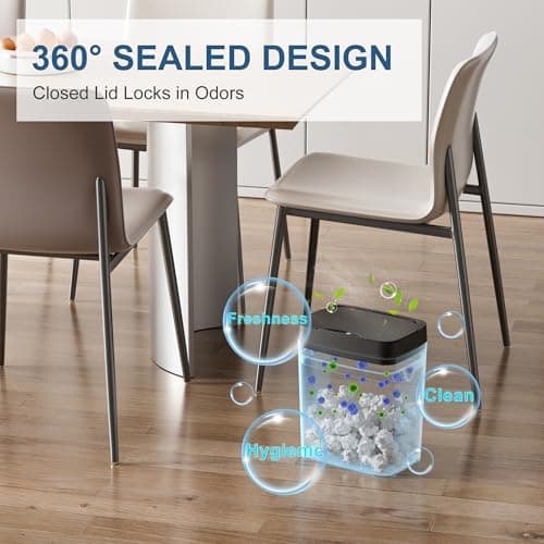 Vanpopubs 2 Pack 2.7 Gal Bathroom Trash Can with Lid, Automatic Trash Can Small Smart Garbage Can Touchless, Slim Motion Sensor Waterproof Plastic Trash Bins for Bedroom Office Kitchen Toilet Black - Thumbnail 6
