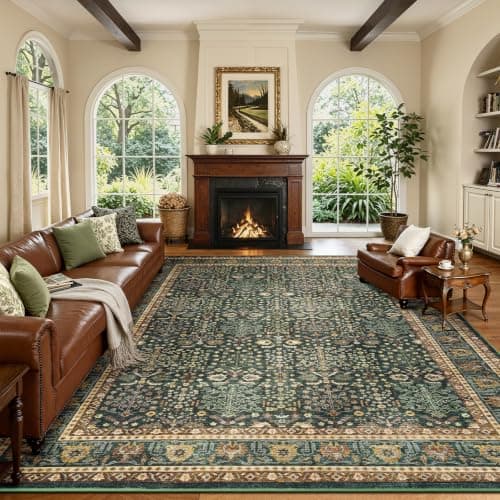 Lofus 8x10 Large Green Area Rug for Living Room & Bedroom Washable Non-Slip