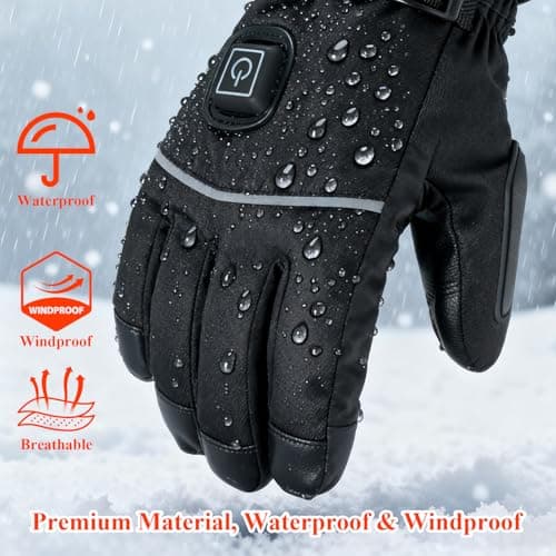 Minthouz Heated Gloves for Men Women - 5000mAh Rechargeable Heated-Gloves with Touchscreen Waterproof, Upgrade Non-Slip Electric Heating Glove for Winter Outdoor Cycling Camping Skiing Fishing Hiking - Thumbnail 5