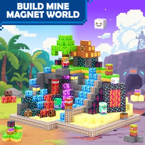 Magnetic Blocks, Build Mine Magnet World Rainforest Set for Kids Ages 4-8 - Thumbnail 4