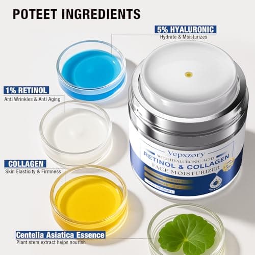 Anti-Aging Moisturizer Face Cream with Retinol, Collagen & Hyaluronic Acid - Thumbnail 3