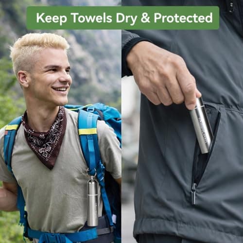 Compressed Towel Tablets, Bamboo Camping Toilet Paper Tablets, Disposable Coin Tissues, Perfect for Travel, Hiking, Backpacking - 100 Pack - Thumbnail 2