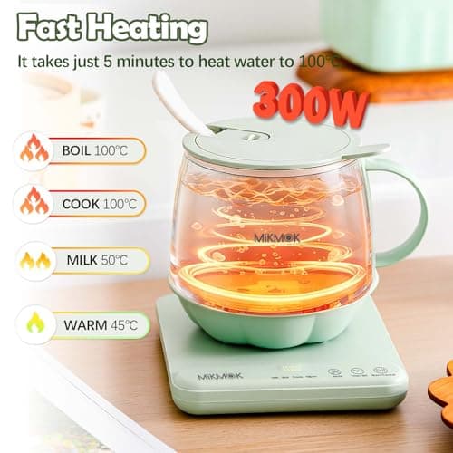 Table Boiling Water Mug, Beverage Warmer, 45-100℃ Temperature Control, 13.5Oz 300W Fast Coffee Heating Cup, 4H Keep Warm, Electric Coffee Mug for Office, Home, Dorm, Gift for Friends Family Coworkers - Thumbnail 2