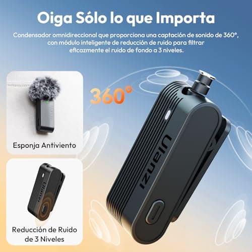 ULANZI A100 Wireless Lavalier Microphone Lapel Mic for Camera and Phone w USB C/3.5mm/Plug, 32KHz 16Bit, Noise Cancellation, 13.5-Hour Battery, Clip on Microphone for Video Podcast Vlog YouTube - Thumbnail 4