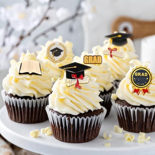 Chocolate Molds Graduation Candy Silicone Molds Fondant Tools for Graduation Cake Topper Decorations Cupcake Toppers Congratulations Congrats Grad Cap Diploma Class of 2026 Party Favors, 7 Cavities - Thumbnail 3