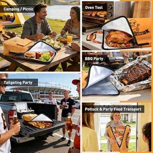 KEZKALS Fathers Day Gift for Dad Husband, 21.6'' BBQ Blanket for Resting Meat, Gifts for Men, Fathers Day Dad Gifts from Daughter Wife, Smoker Insulated Grill Meat Resting Blanket for Brisket, Beef, Turkeys - Thumbnail 3