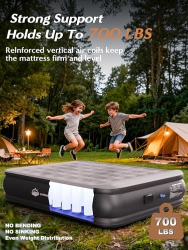 JUITOY Queen Air Mattress with Built in Pump, 18" Upgraded One-Touch Inflatable Airbed for Home, Camping Guests, Portable Blow Up Mattress, 770lbs Capacity - Thumbnail 3
