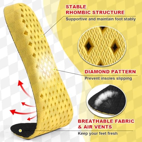 XINIFOOT Breathable Height Increase Insoles, 1.5cm/2.5cm/3cm Elastic Shock Absorbing Mesh Holes Replacement Inserts, Heel Lift Inserts for Men and Women (3 cm Height, 1 Pair) - Thumbnail 3
