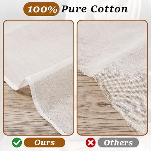 16PCS Reusable Cheese Cloths, Organic Cotton Cheese Cloths 20x20 inches, Suitable For Filtering, With Edges, Cheese-Making, Juicing, Baking and Turkey Cooking. - Thumbnail 6