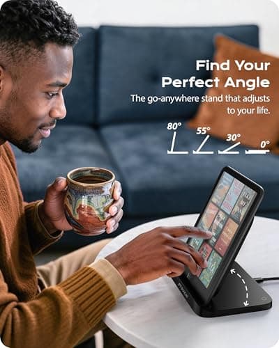 Stouchi Foldable Wireless Charging Dock Compatible with Kindle Paperwhite Signature Editions (2022 & 2024) and Colorsoft Signature Edition, Samsung Ebook，USB-C Charger Stand, Ready-to-Gift - Thumbnail 3