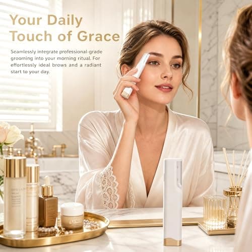 Sonic Dermaplaning Tool for Face, Painless Facial Hair Remover with LED Light, Eyebrow & Peach Fuzz Trimmer for Women, Rechargeable Shaver for Upper Lip, Chin & Sensitive Skin - Thumbnail 6