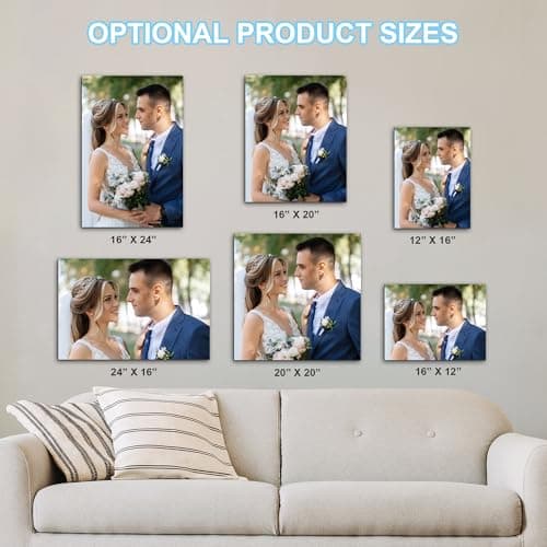 Custom Canvas Prints with Your Photos,Personalized Photo Prints Framed on Canvas Wall Art Decor for Bedroom, Living Room, Wedding Baby Pet Family Picture (8“ X 12") - Thumbnail 5