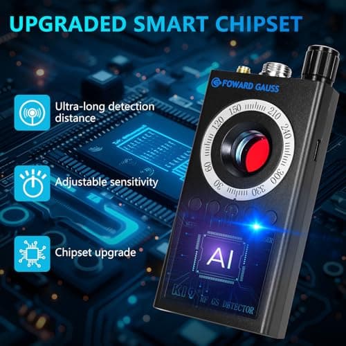 FOWARD GAUSS Hidden Camera Detector Anti-Spy Detector Portable Listening Device Detector Camera Finder Professional Privacy Protector - Thumbnail 4